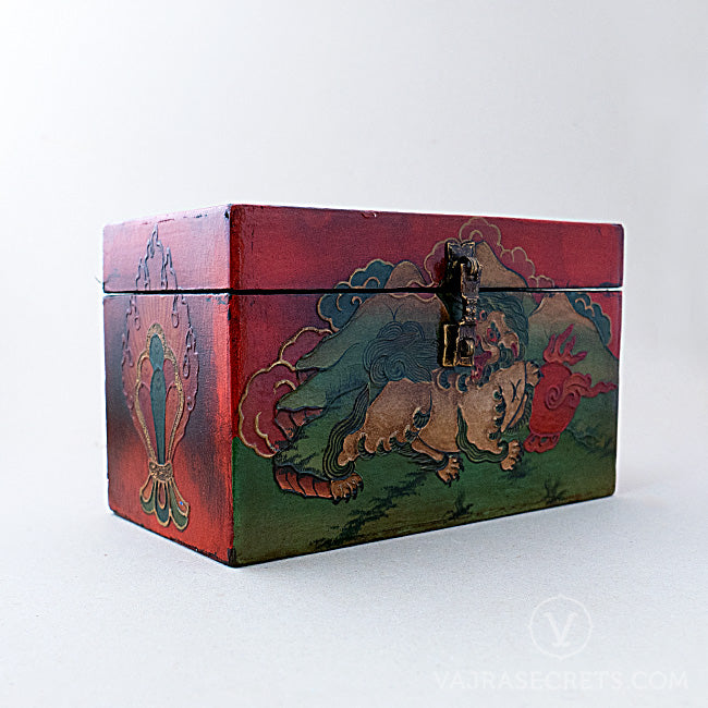 Tibetan Box with Snow Lion Motif