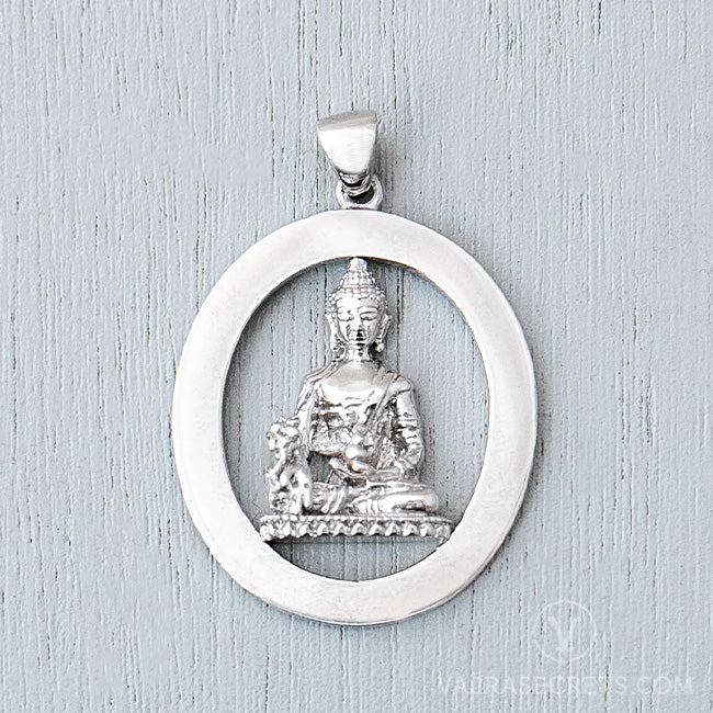 Medicine Buddha Emptiness Oval Pendant