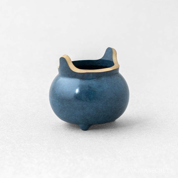 Miniature Metal Incense Burner, Blue