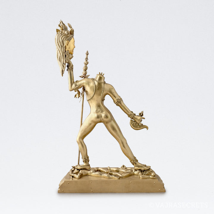Ucheyma (Headless Vajrayogini) Brass Statue with Gold Leaf, 17 inch