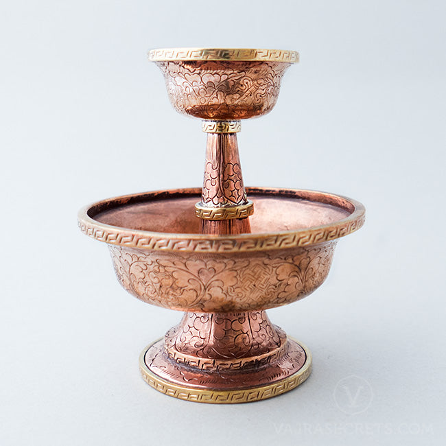 Brass-Trimmed Polished Copper Serkym Set, 5 inch