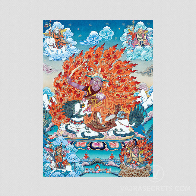 Dorje Shugden from Trijang Rinpoche Thangka Print