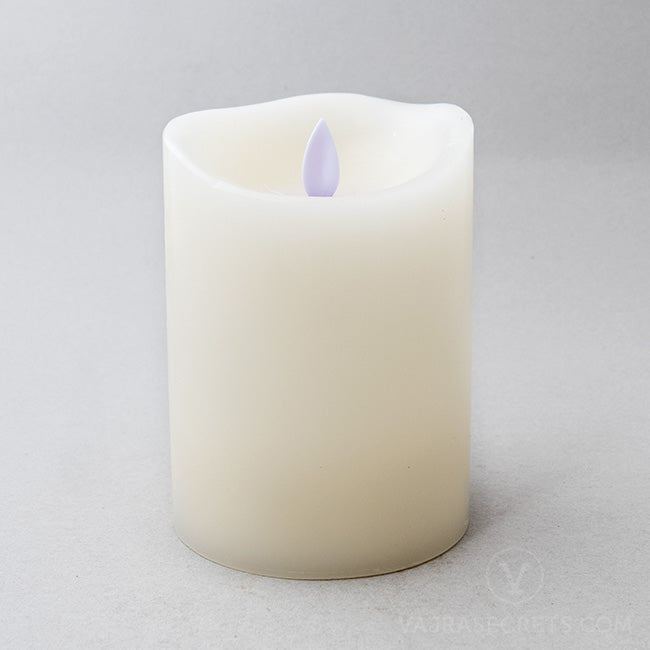 Ivory Flameless Wax Pillar Candle