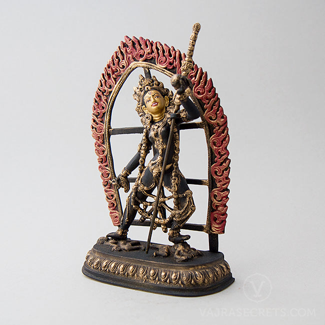 Vajrayogini Brass Statue with Antique Finish, 9 inch