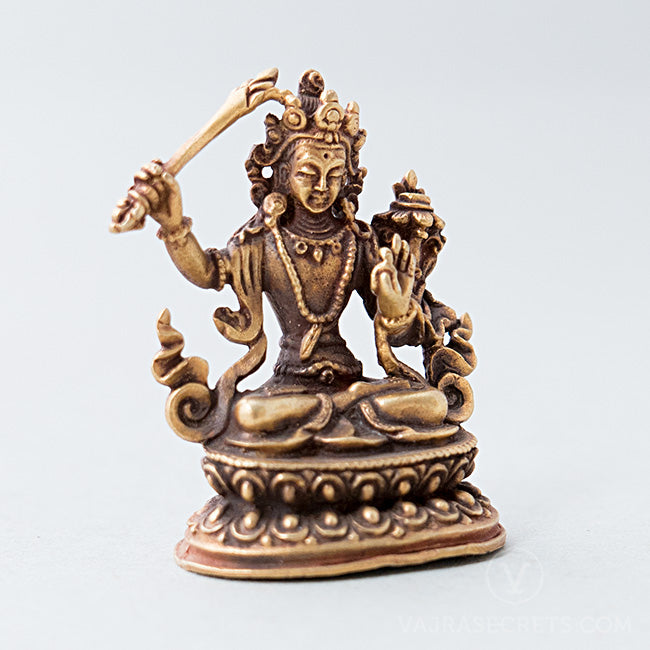 Manjushri Gold Statue, 2 inch