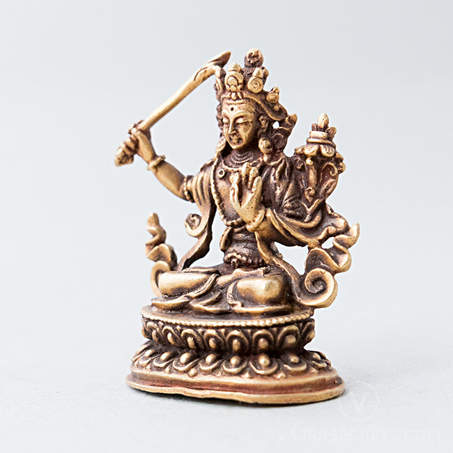 Manjushri Gold Statue, 2 inch