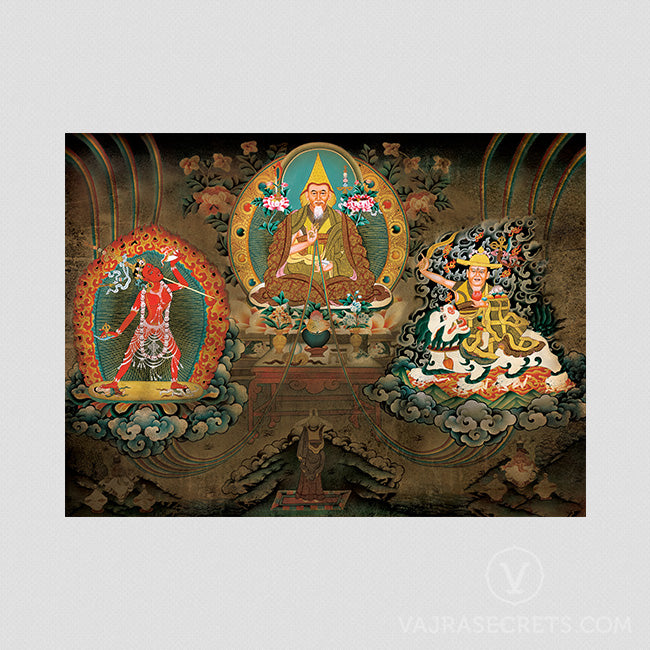Zong Rinpoche Thangka Print (Vintage Effect)
