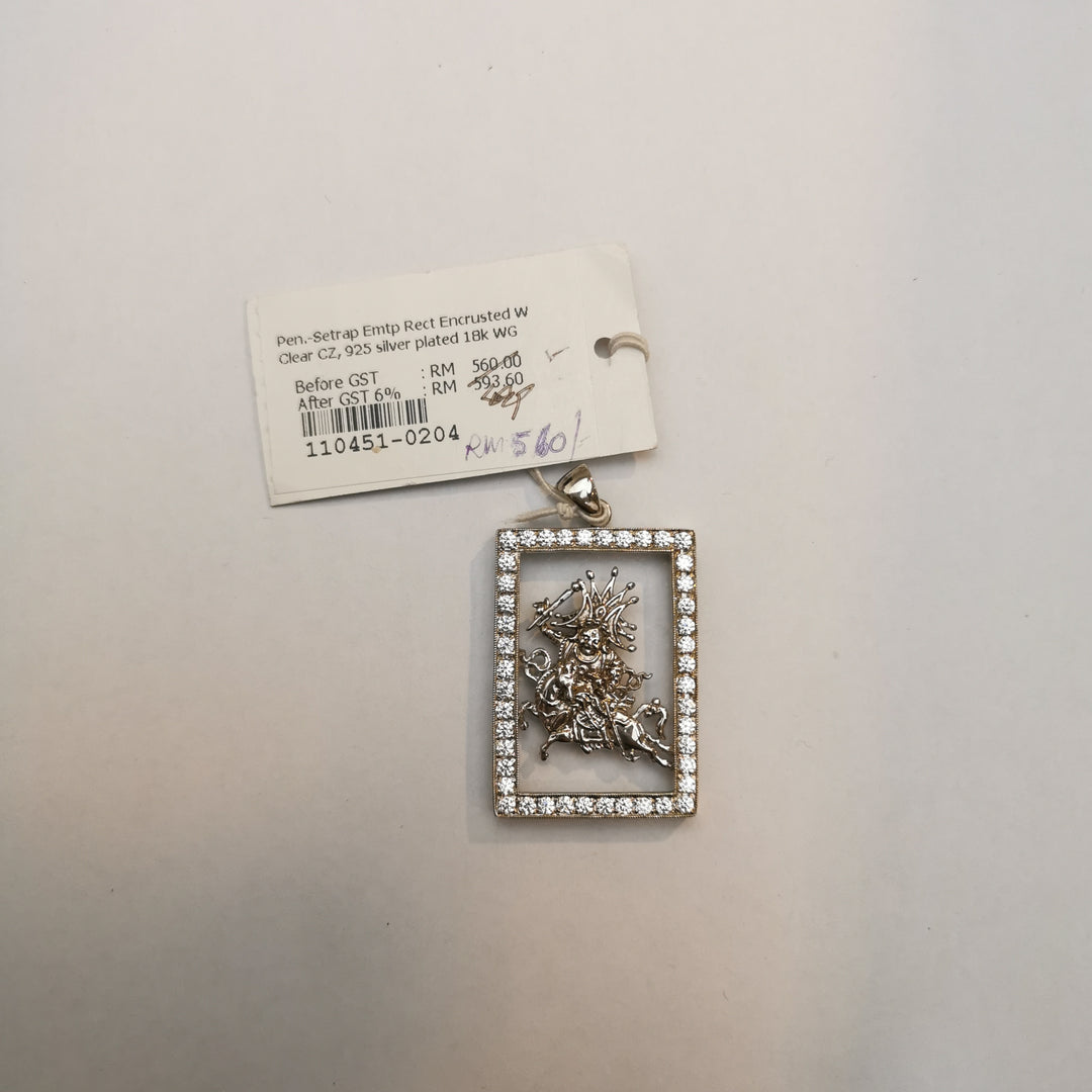Setrap Emptiness Rectangular Pendant with Cubic Zirconia