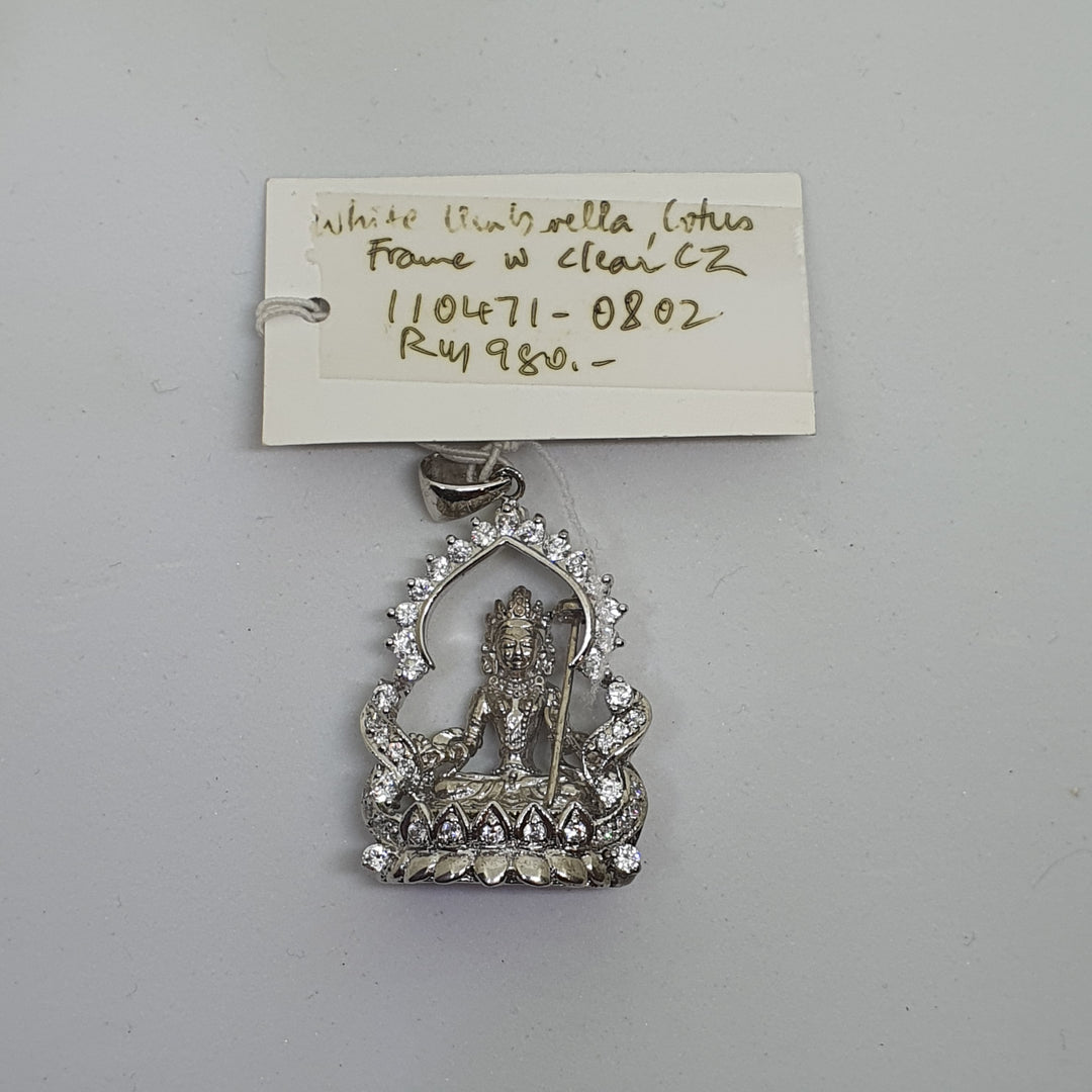 Dukkar Lotus Frame Pendant with Cubic Zirconia
