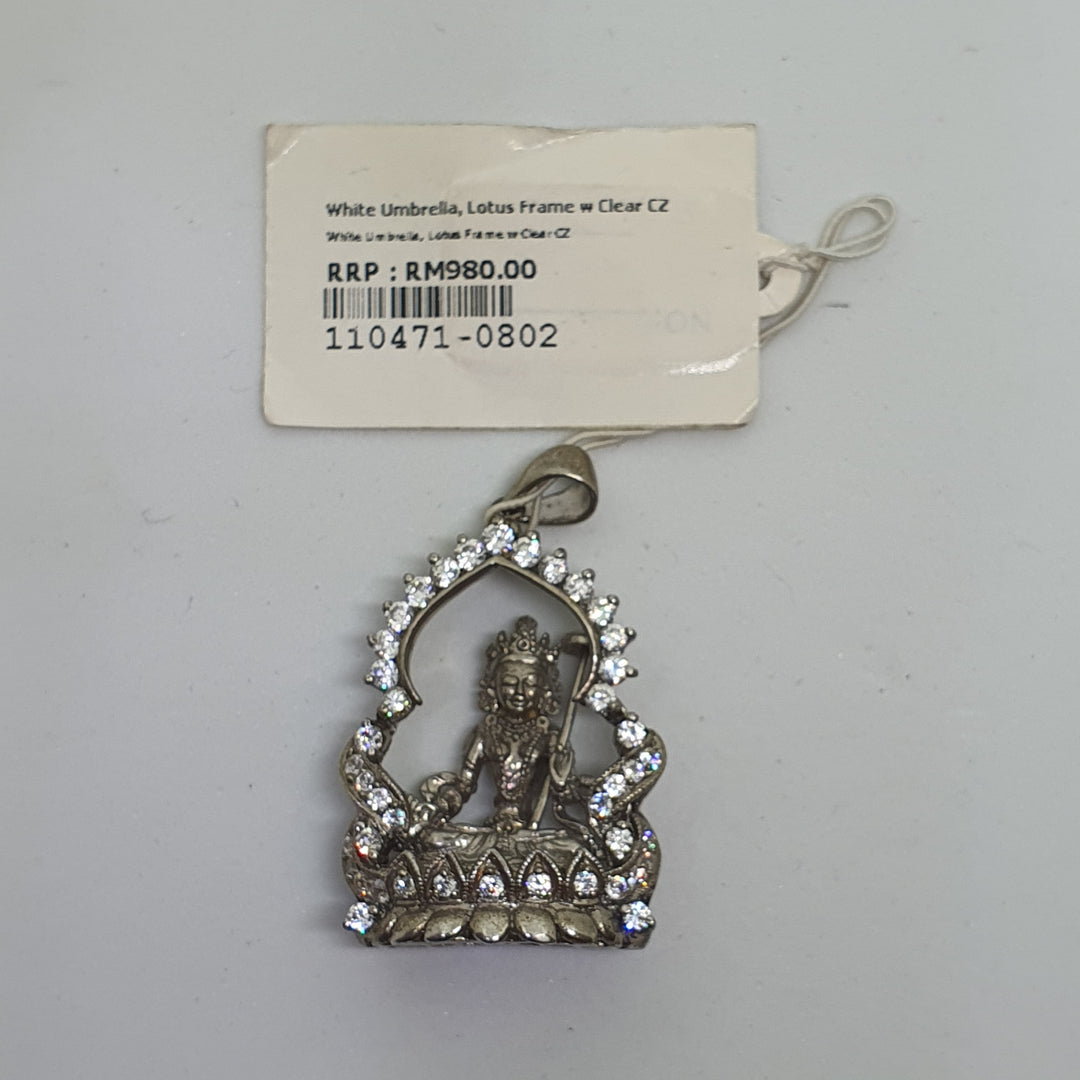 Dukkar Lotus Frame Pendant with Cubic Zirconia