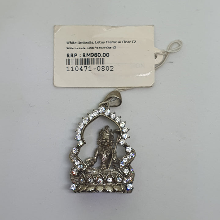 Dukkar Lotus Frame Pendant with Cubic Zirconia