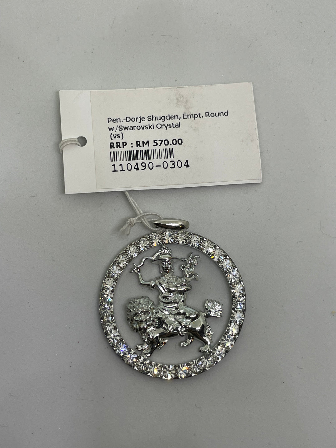 Dorje Shugden Emptiness Round Pendant with Swarovski Crystals