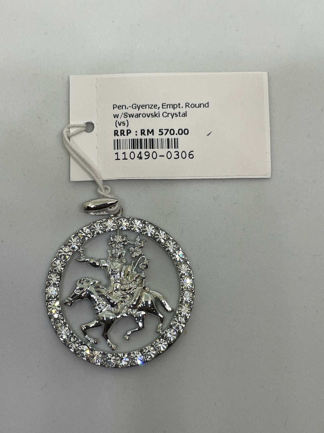 Gyenze Emptiness Round Pendant with Swarovski Crystals