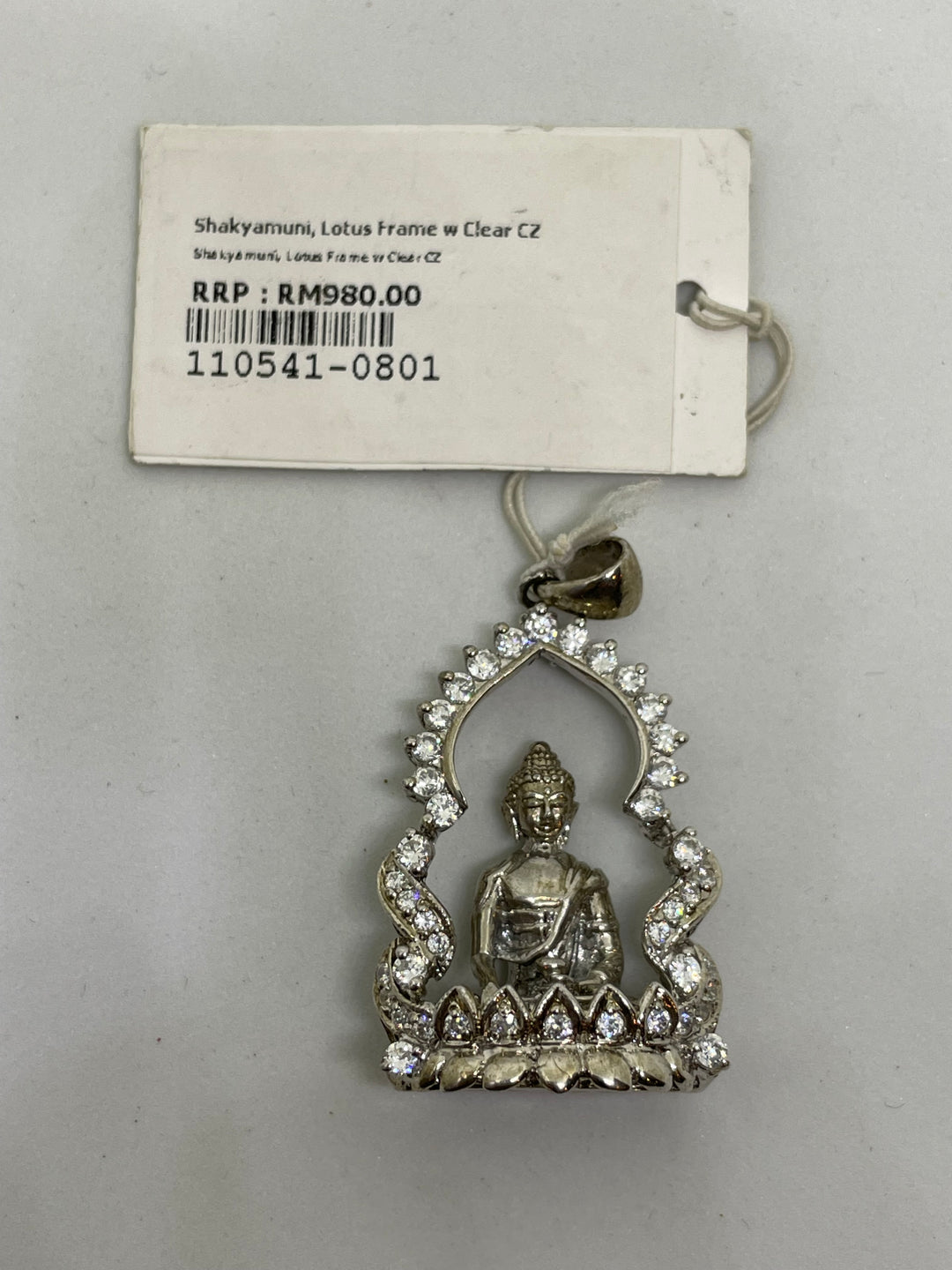 Shakyamuni Lotus Frame Pendant with Cubic Zirconia