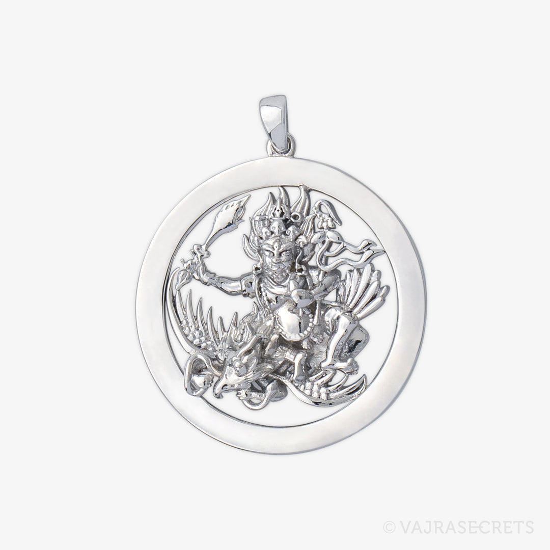 Trakze White Gold Plated Round Pendant