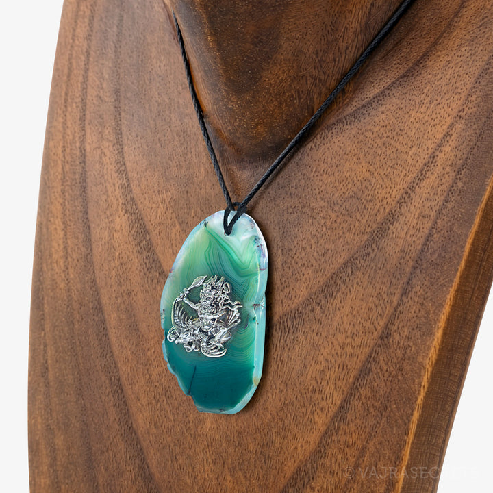 Trakze Pendant with Green Banded Agate