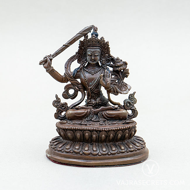 Manjushri Copper Statue, 3.5 inch