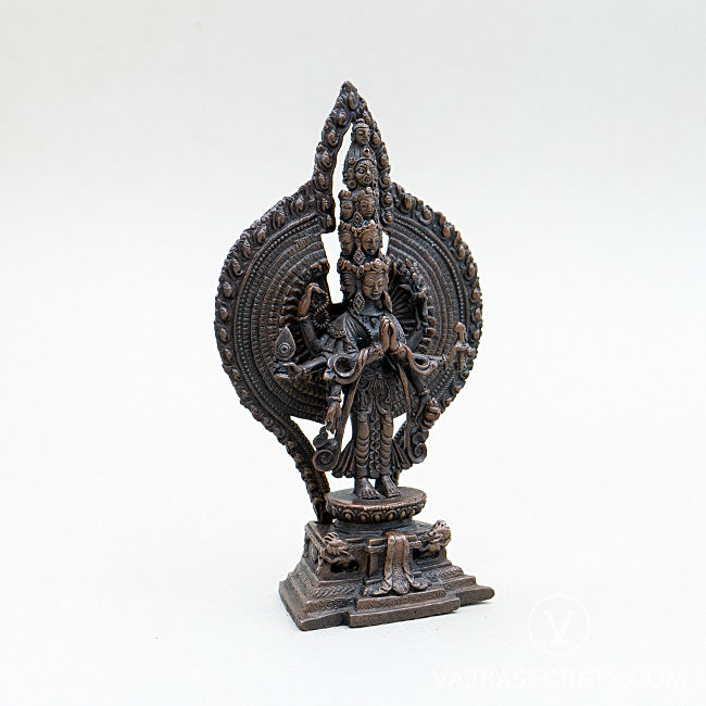 Chenrezig (1000-Armed) Copper Statue, 6 inch