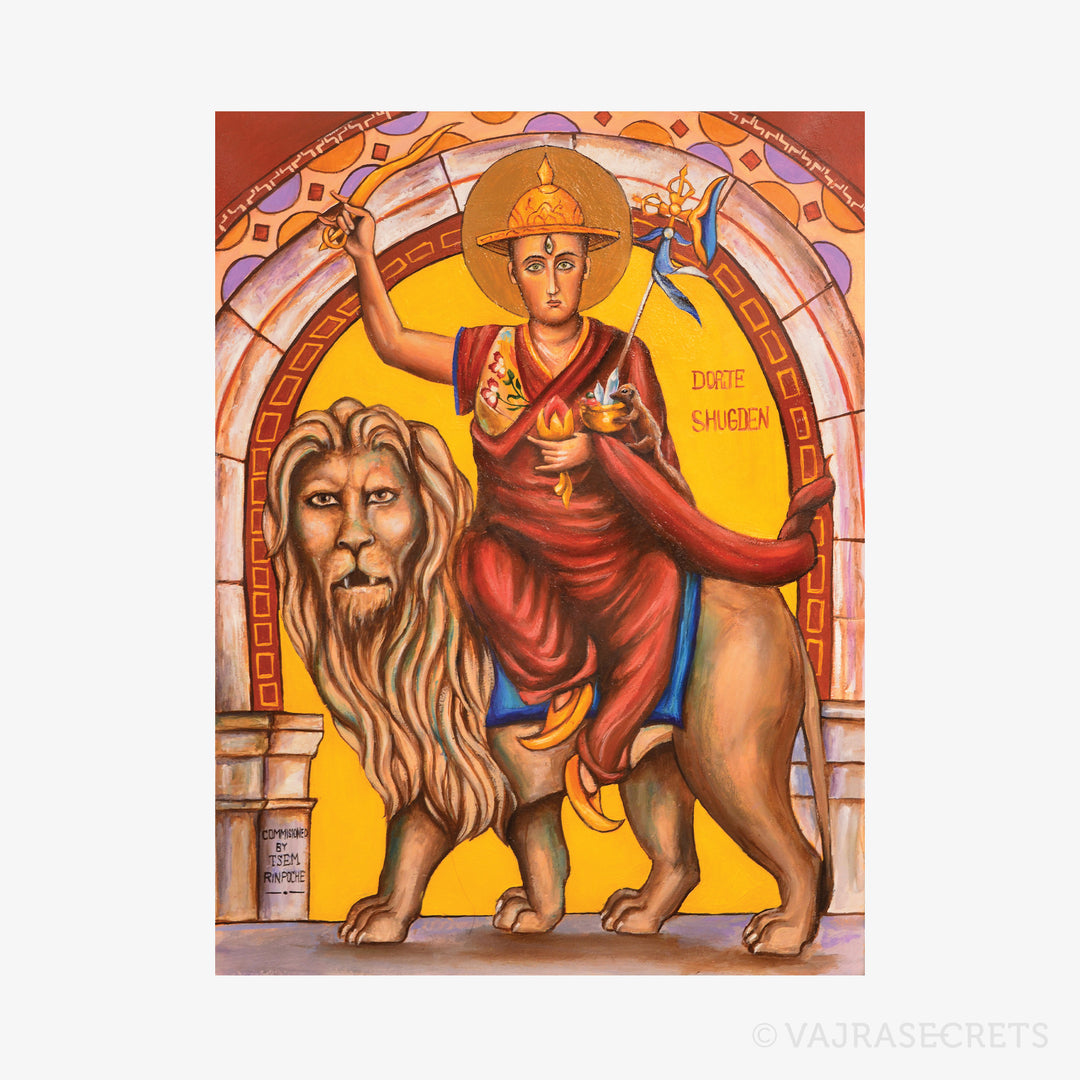Dorje Shugden Byzantine Stained Glass Art Print