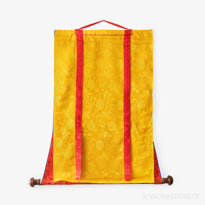 Blessed Maitreya Handpainted Thangka with Brocade