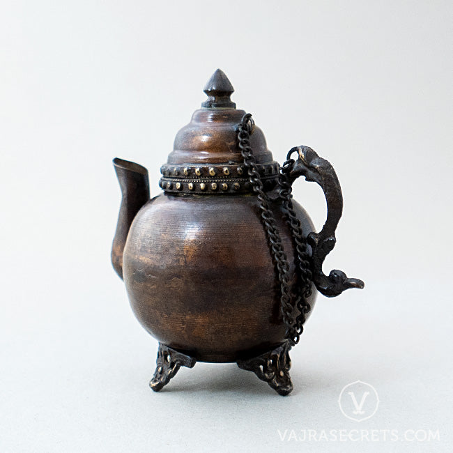 Brass Teapot with Antique Finish, 5.5 inch