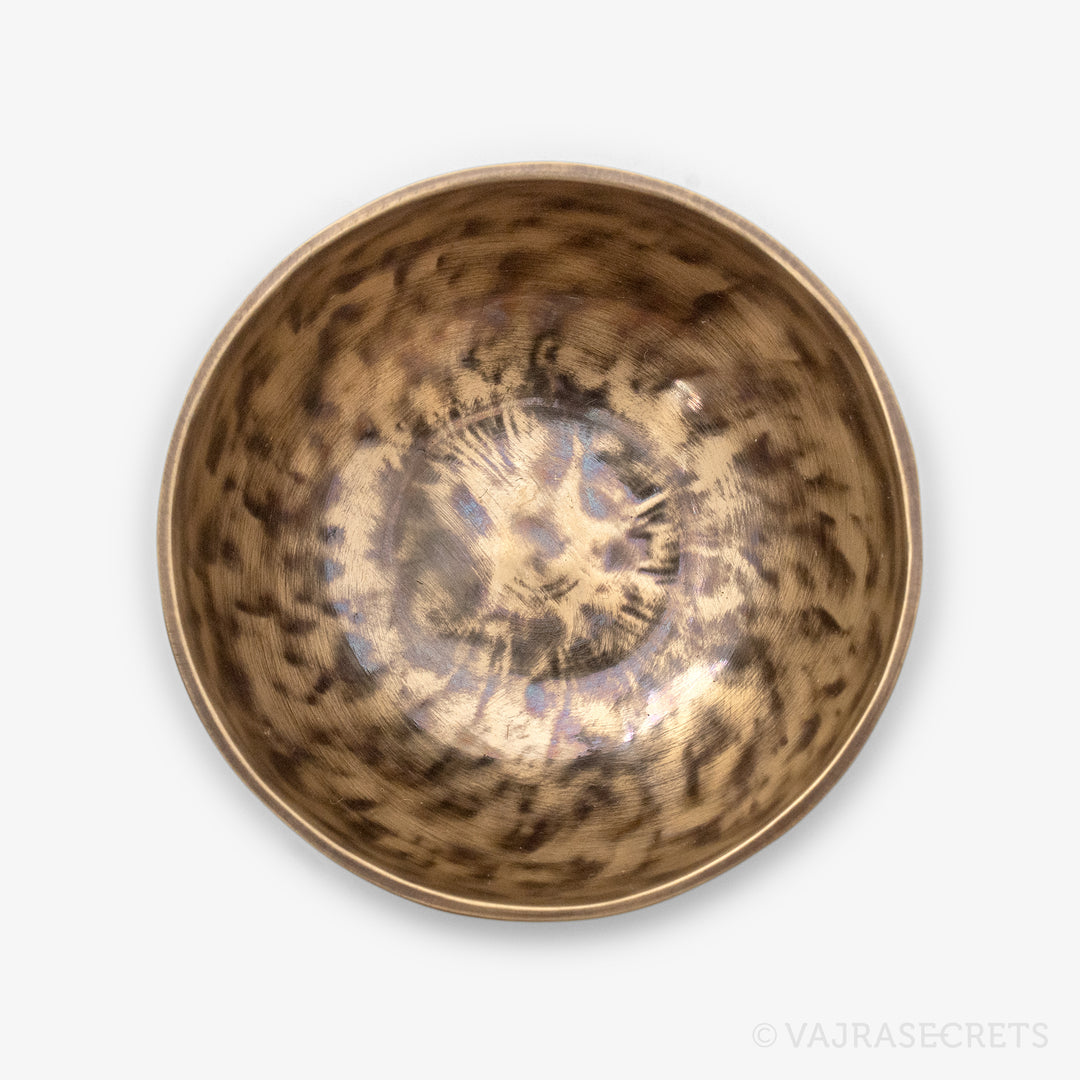 Tibetan Singing Bowl with Antique Finish, 5.3 inch