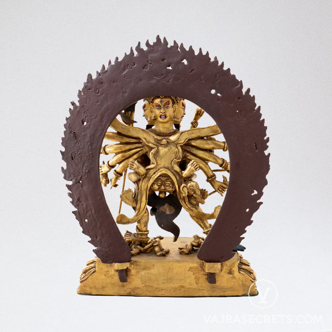 Heruka Chakrasamvara Gold Statue, 10 inch