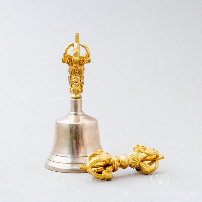 Bronze Alloy Vajra and Bell, 4.7 inch