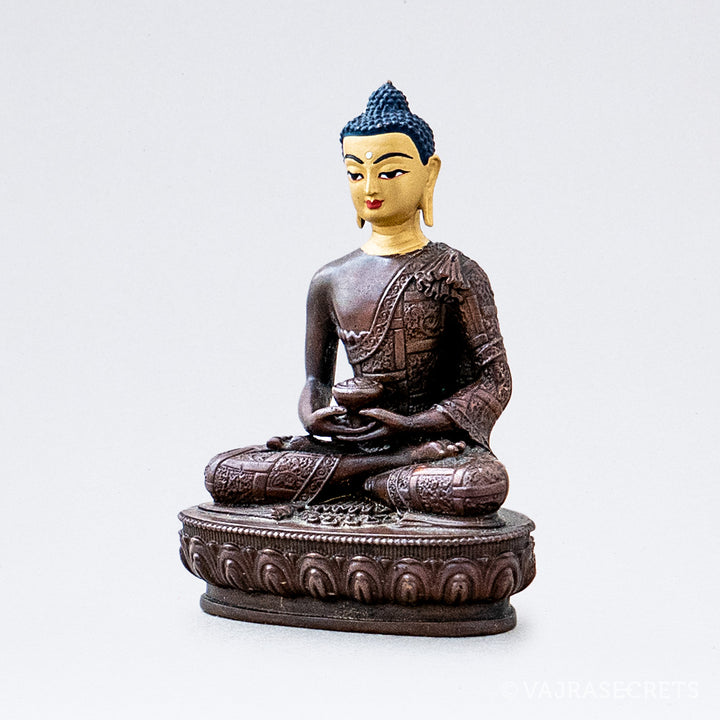 Amitabha Copper Statue with Gold Face, 3.5 inch