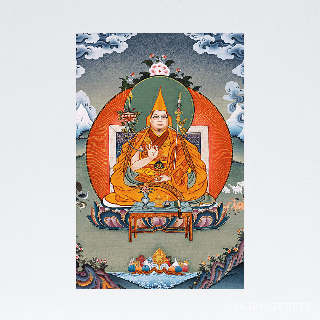 Tsem Rinpoche Mini Thangka with Brocade