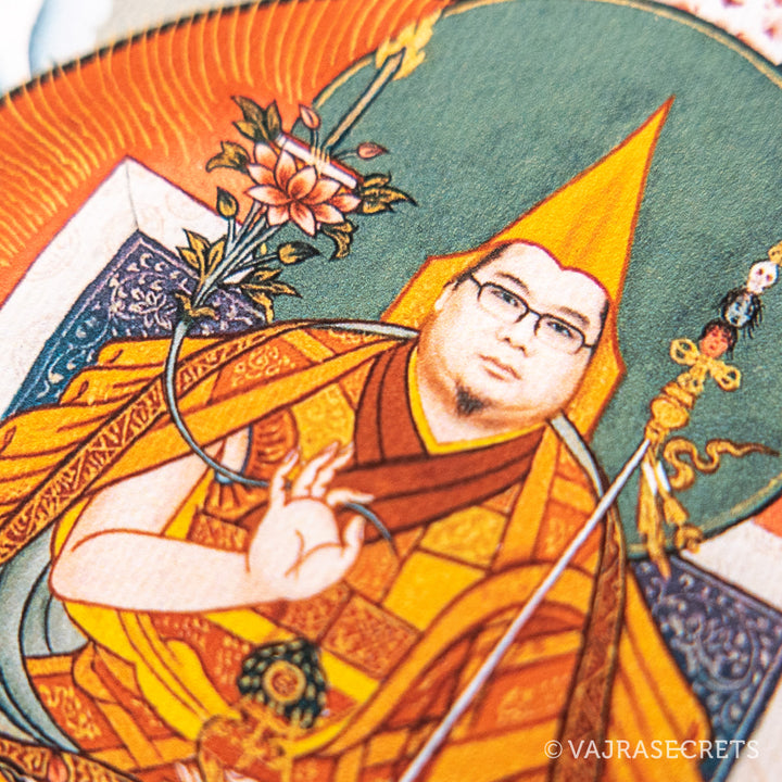 Tsem Rinpoche Mini Thangka with Brocade