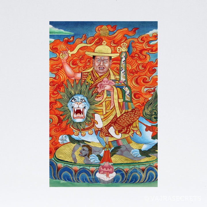 Dorje Shugden Mini Thangka with Brocade (by Tsem Rinpoche)