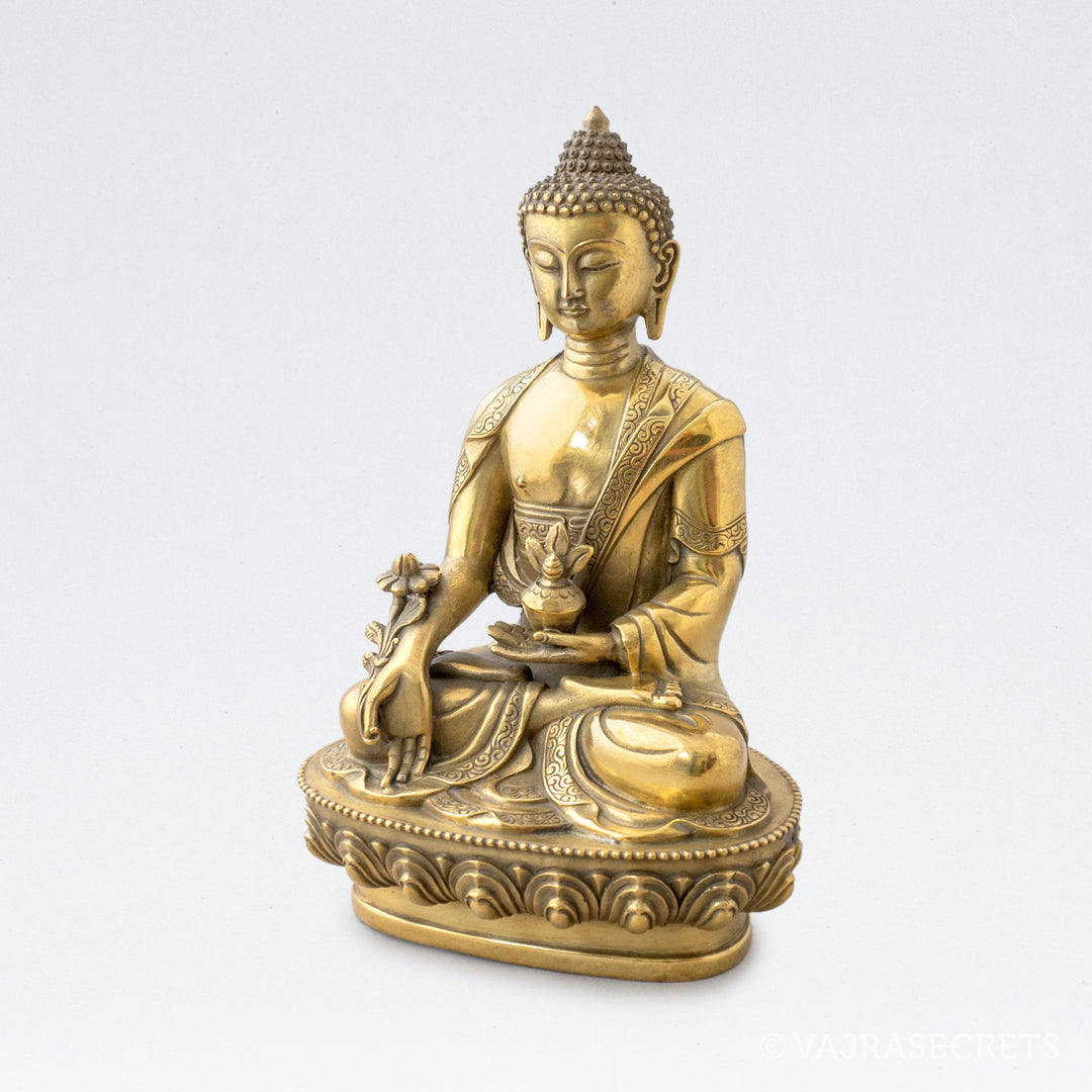 Medicine Buddha Brass Statue, 8 inch