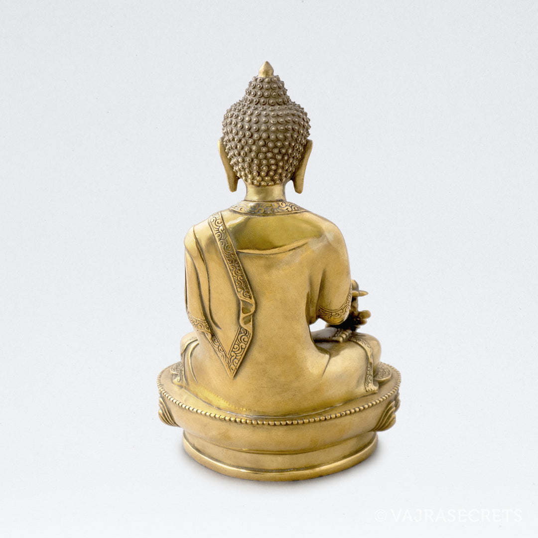 Medicine Buddha Brass Statue, 8 inch