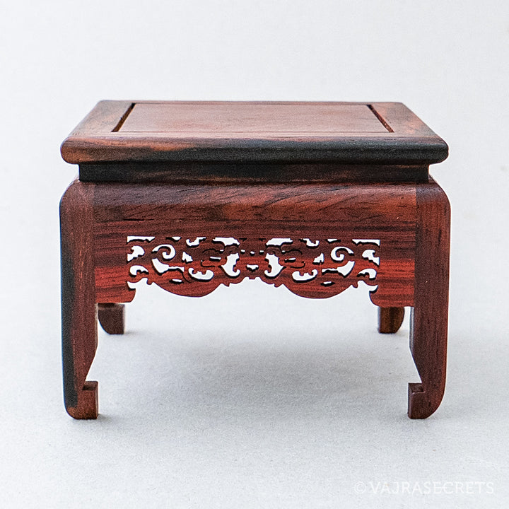 Rosewood Pedestal with Floral Motif, 3.8 inch