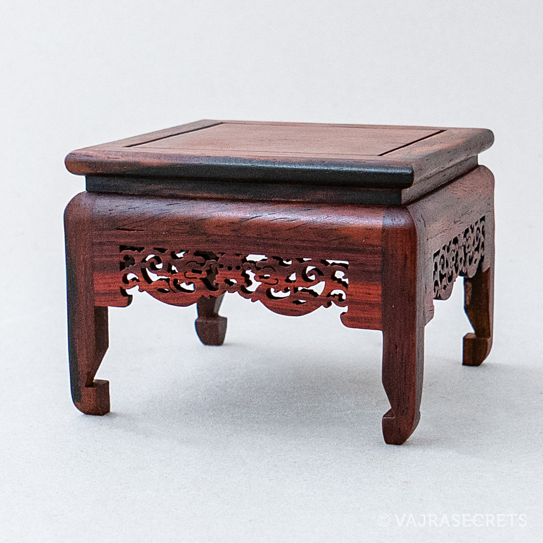 Rosewood Pedestal with Floral Motif, 3.8 inch