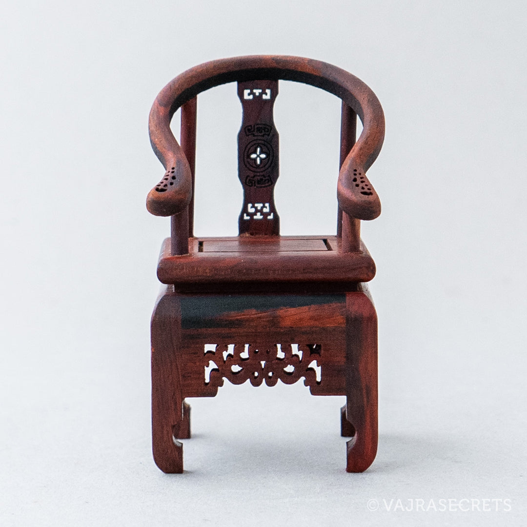 Miniature Rosewood Seat with Floral Motif