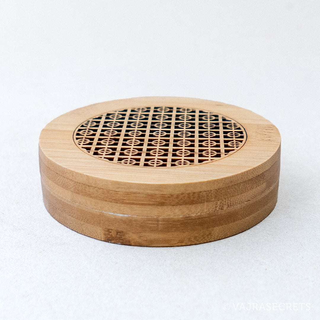 Bamboo Incense Burner with Coin Motif