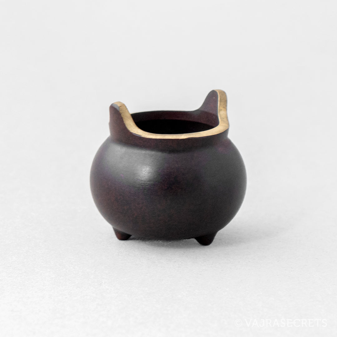 Miniature Metal Incense Burner, Brown