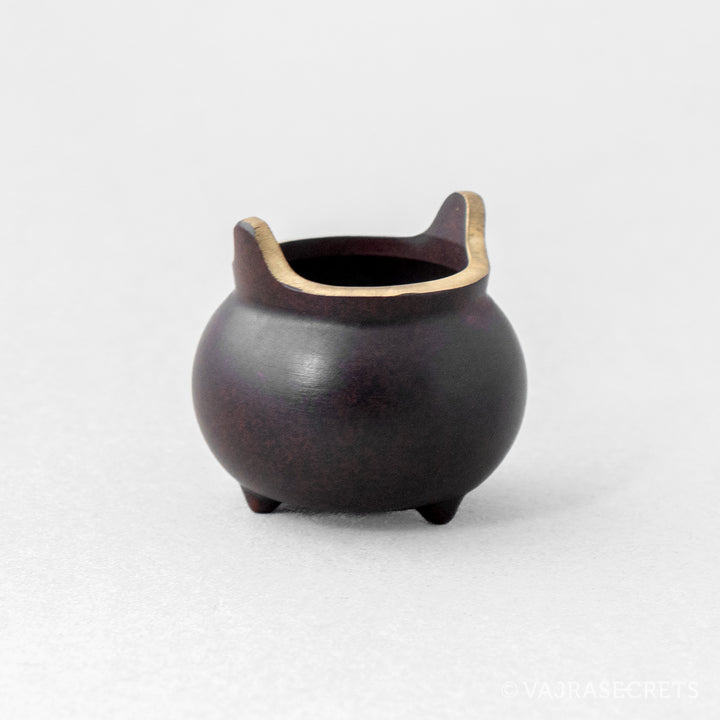 Miniature Metal Incense Burner, Brown