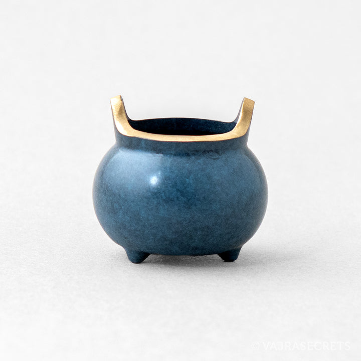 Miniature Metal Incense Burner, Blue