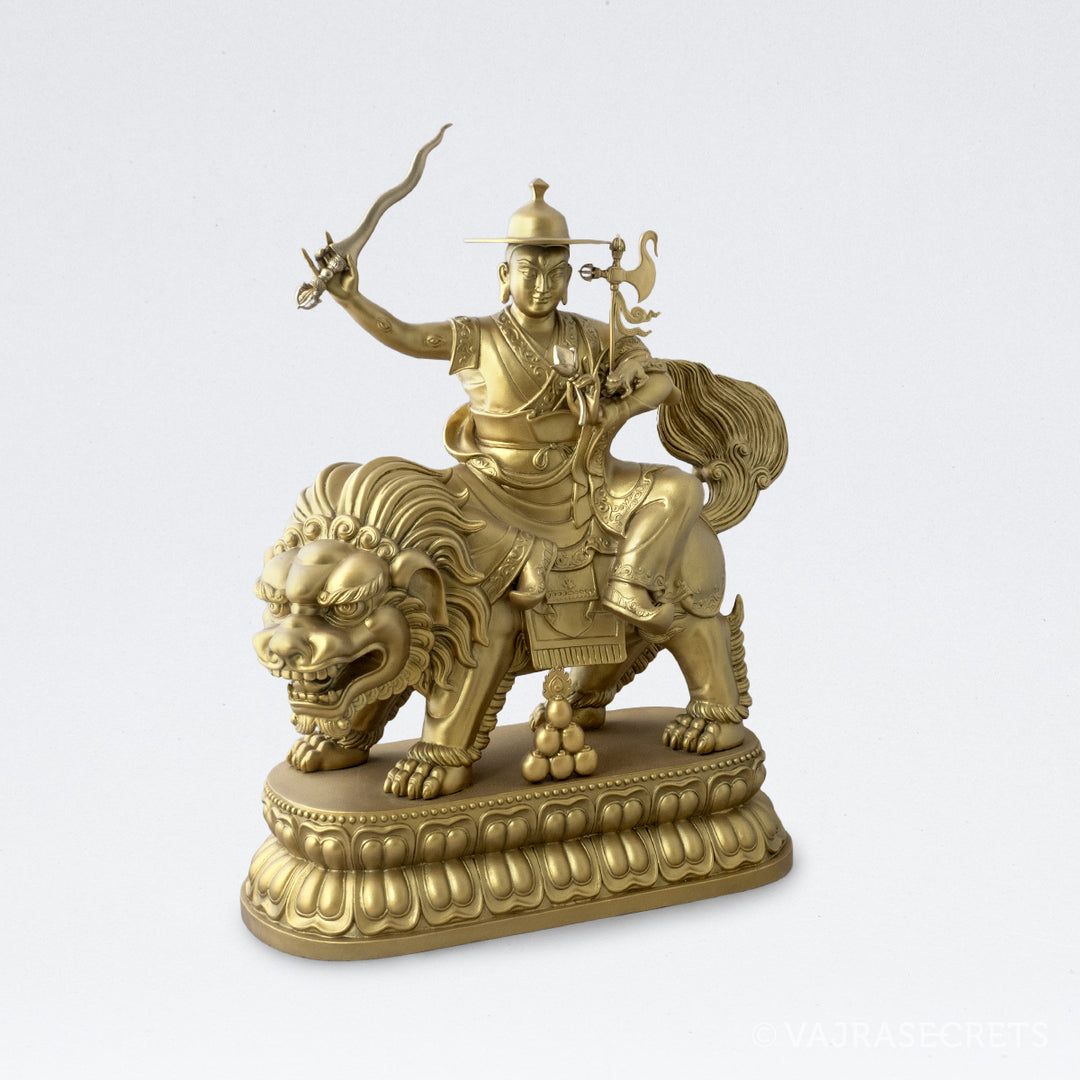Dorje Shugden Brass Statue with Gold Finish, 18 inch