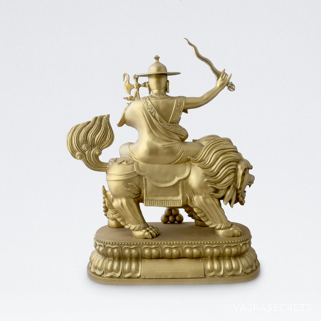 Dorje Shugden Brass Statue with Gold Finish, 18 inch