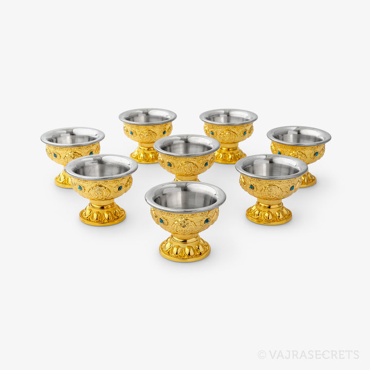 Gold Finish Alloy Offering Bowls, 2.5 inch (Set of 8)