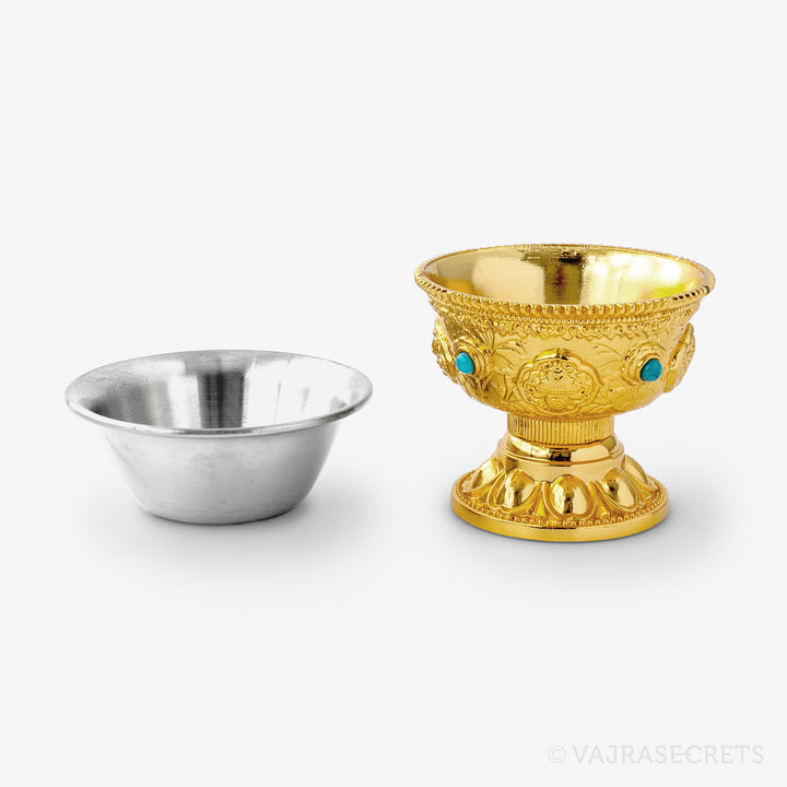 Gold Finish Alloy Offering Bowls, 3.25 inch (Set of 8)