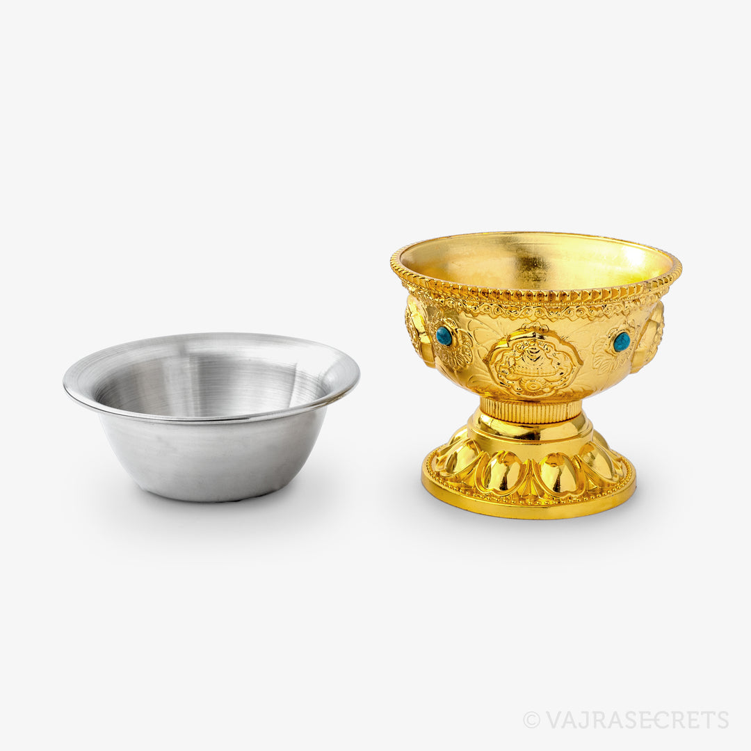 Gold Finish Alloy Offering Bowls, 4.25 inch (Set of 8)