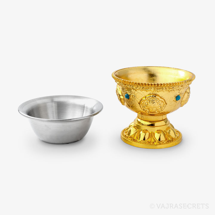 Gold Finish Alloy Offering Bowls, 4.25 inch (Set of 8)