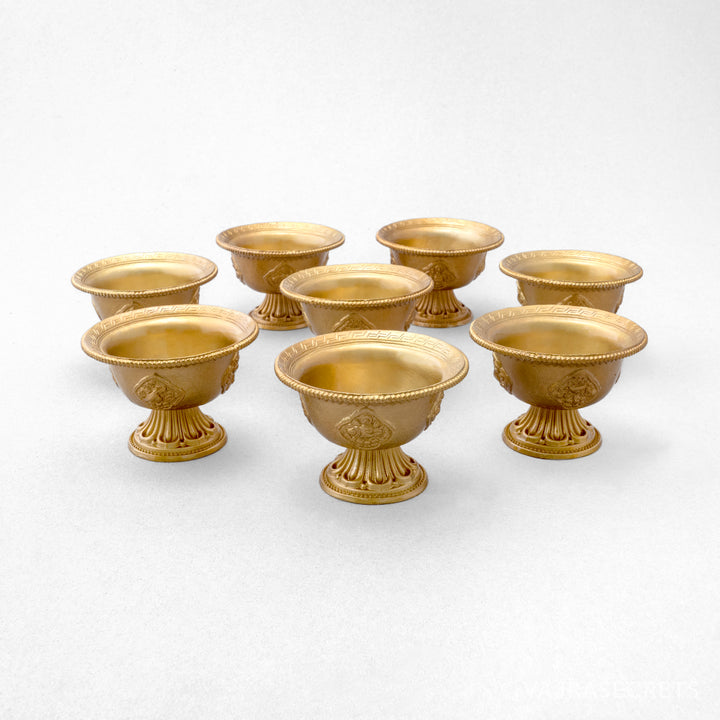 Gold Finish Brass Offering Bowls, 2.75 inch (Set of 8)