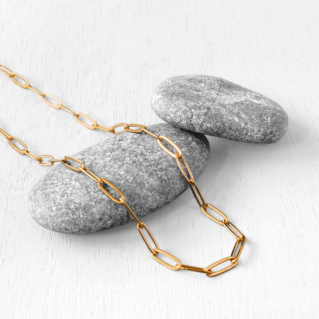 18K PVD Gold Rectangle Cable Chain – Vajrasecrets