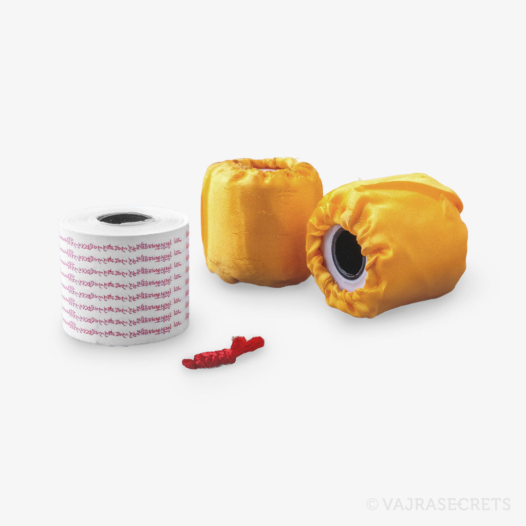 Blessed Vajrayogini Gold Prayer Wheel, 7 inch